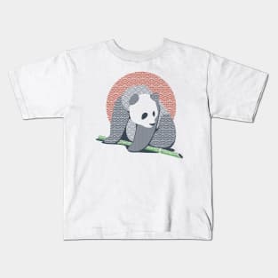 Japanese Pattern Tattooed Panda by Tobe Fonseca Kids T-Shirt